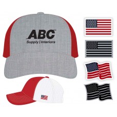 Richardson Snapback Trucker Cap "with" USA Flag LW112F