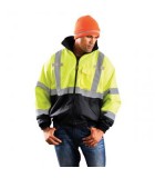 Wind & Water Proof, Insulated, Hiviz Rain Bomber Jacket LWHVZJKT Wind & Water Proof, Insulated, Hiviz Rain Bomber Jacket LWHVZJKT