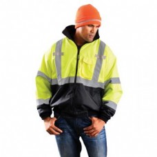 Wind & Water Proof, Insulated, Hiviz Rain Bomber Jacket  LWHVZJKT