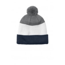 Port Authority Cozy Striped Pom Beanie LWC979 Port Authority Cozy Striped Pom Beanie LWC979