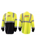 Moisture Wicking, Hi-Viz Long Sleeve Birdseye, BLACK Front Bottom, T-Shirt LWLSHVZBB Moisture Wicking, Hi-Viz Long Sleeve Birdseye, BLACK Front Bottom, T-Shirt LWLSHVZBB