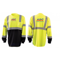 Moisture Wicking, Hi-Viz Long Sleeve Birdseye, BLACK Front Bottom, T-Shirt LWLSHVZBB Moisture Wicking, Hi-Viz Long Sleeve Birdseye, BLACK Front Bottom, T-Shirt LWLSHVZBB