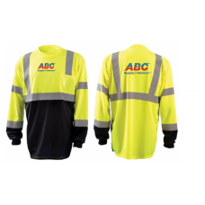 Moisture Wicking, Hi-Viz Long Sleeve Birdseye, BLACK Front Bottom, T-Shirt LWLSHVZBB Moisture Wicking, Hi-Viz Long Sleeve Birdseye, BLACK Front Bottom, T-Shirt LWLSHVZBB
