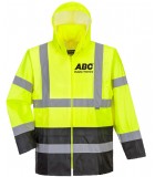 Water Proof, Breathable Hiviz Black Bottom Rain Jacket LWRAINBB Water Proof, Breathable Hiviz Black Bottom Rain Jacket LWRAINBB