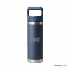 YETI Rambler 18oz Water Bottle with Color-Matched Straw Cap LWYTR18CSB