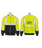 Hi-Viz Full Zip Hoodie (front, black bottom) LWZIPHVZ