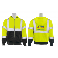 Hi-Viz Full Zip Hoodie (front, black bottom) LWZIPHVZ
