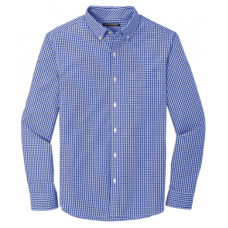 Men's Long Sleeve Gingham Easy Care Dress Shirt LWW644