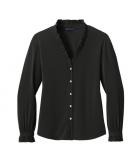 Brooks Brothers Women's Long Sleeve Ruffle Collar Blouse LWBB18011