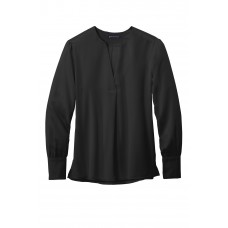 Brooks Brothers Women's Open-Neck Satin Blouse BB18009 Brooks Brothers Women's Open-Neck Satin Blouse BB18009